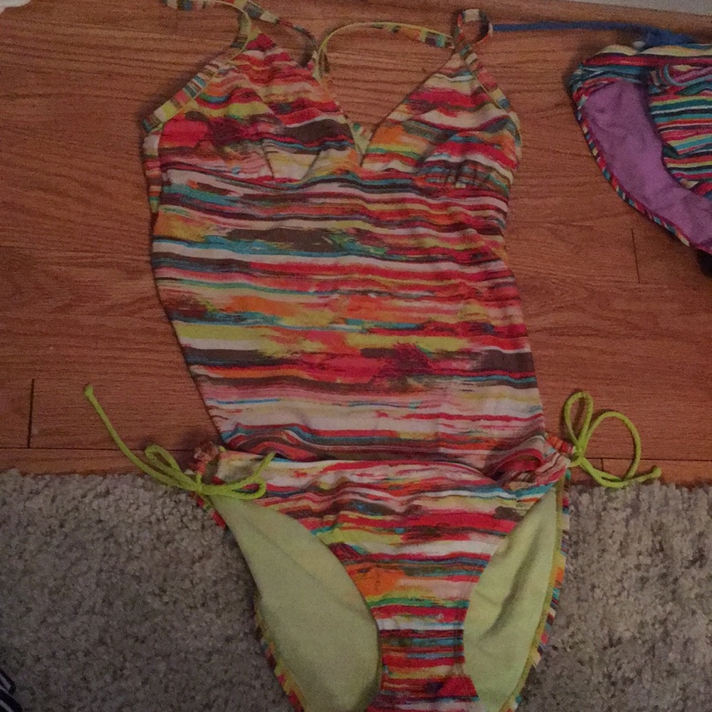 athleta tanking and swim shorts